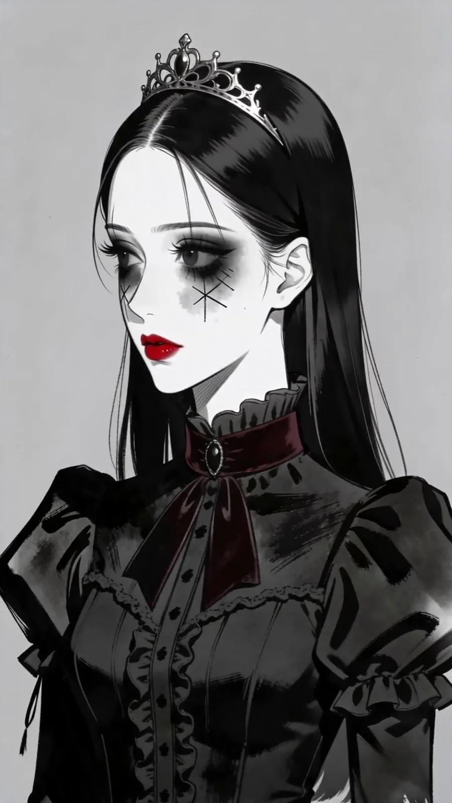 Editorial webtoon styling — fine ink line held stable across frames.